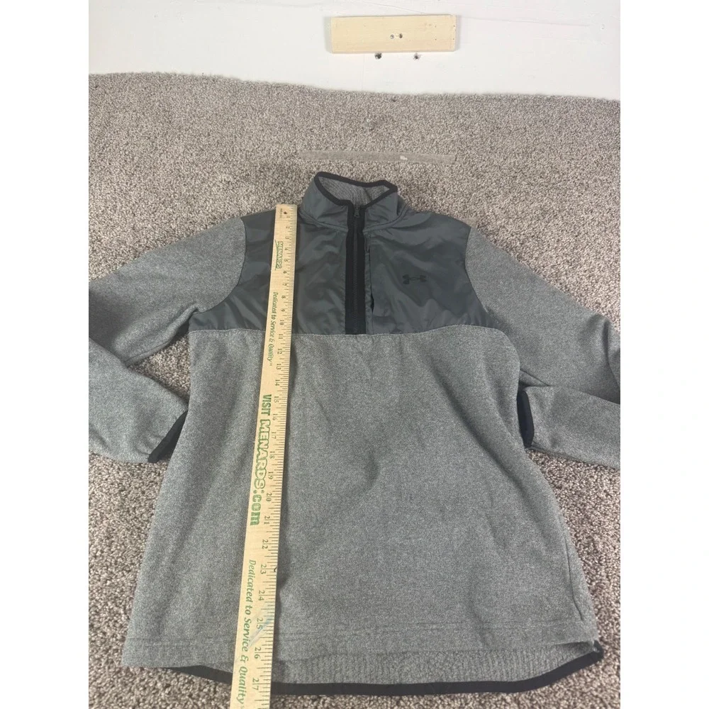 Under Armour ColdGear Mens Small Gray 1/4 Zip Fleece Pullover Jacket Sweater